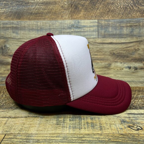 Texas Prison Rodeo Unisex Trucker Hat Maroon Snapback Huntsville Texas Ball Cap - Picture 4 of 5